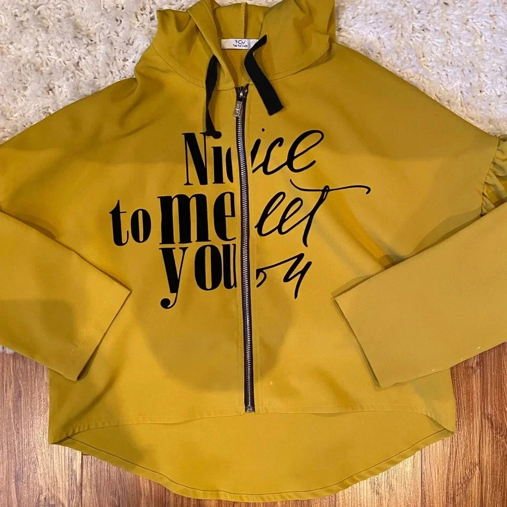 Yellow zip up kids blouse